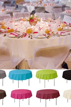 Soldes Nappe de Noel ronde en tissu intissé 240 cm