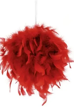 Commande En Gros Boule de plume Rouge 20 cm