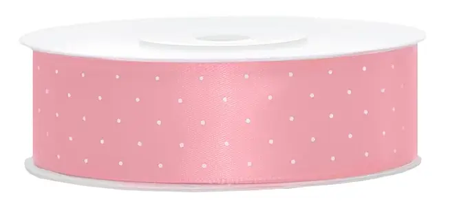 Nouvelle Collection Ruban en satin Grande Largeur Rose à Pois 25 mm