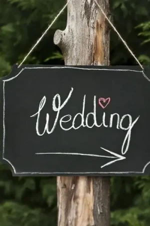 Promotion Saisonnière Pancarte de Signalisation Mariage en Ardoise