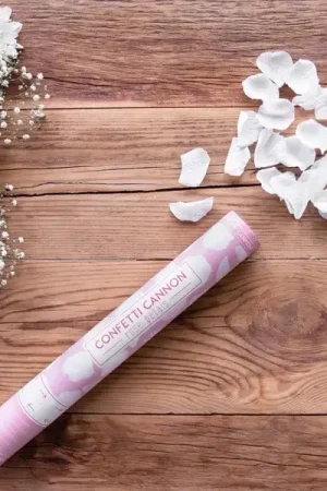 Marque Canon à confettis Pétale de rose Blanc 40 cm