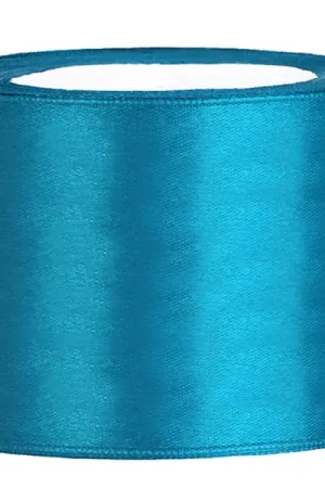 Dernier Modèle Ruban de satin pas cher 50 mm Bleu Turquoise de 25 mètres