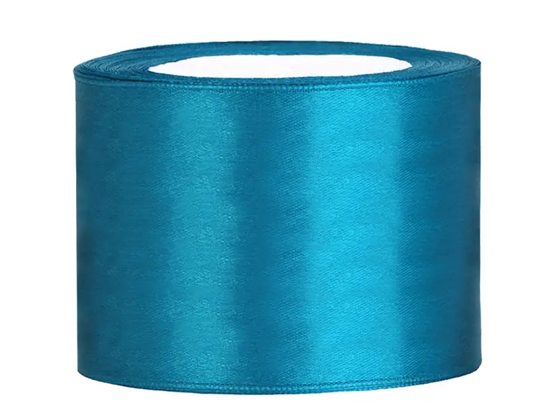 Dernier Modèle Ruban de satin pas cher 50 mm Bleu Turquoise de 25 mètres