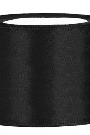 Ruban satin Noir Grande Largeur de 50 mm x 25 mètres Prix Réduit