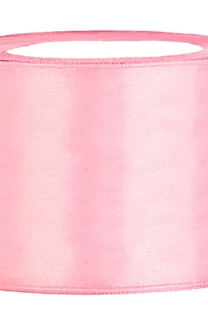 Offre Spéciale Ruban Baptême Rose en satin large 50 mm x 25 mètres