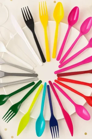 Couvert en Plastique Couleurx 30 pièces Meilleur Choix