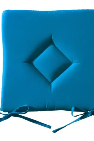 Galette de chaise unie Turquoise 40 x 40 cm Meilleur Prix