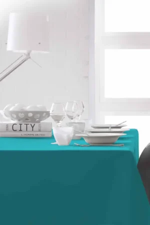 Top Vente Nappe de table rectangulaire anti tache Turquoise