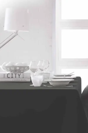 Nappe sans repassage rectangulaire 150 x 250 cm Gris Foncé Achat Immédiat