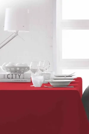 Meilleur Prix Nappe en tissu rectangulaire 150 x 250 cm Rouge