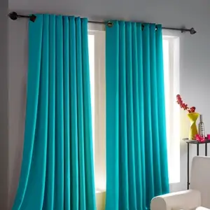 Vente Directe Double rideaux occultant Turquoise à oeillets 140 x 260 cm