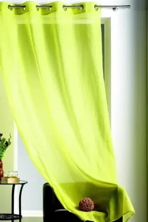 Panneau voilage uni Vert Anis à oeillets 135 x 240 cm Bon Marché