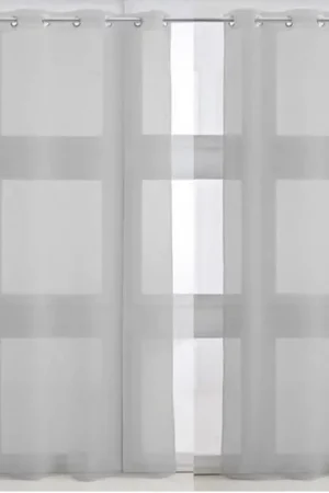 Voilage pas cher à oeillets 135 x 240 cm Gris clair Must-Have