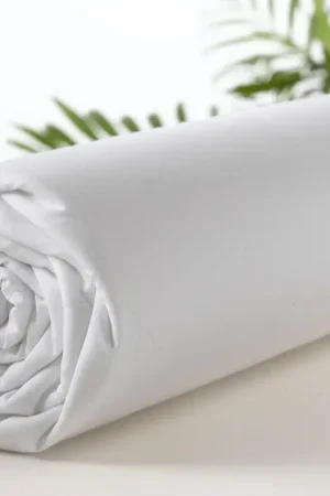 Drap housse percale pas cher 140x190 cm Blanc Haute Qualité