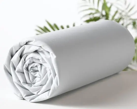 Drap housse percale de coton 140x190 cm Gris Clair Satisfait Ou Remboursé