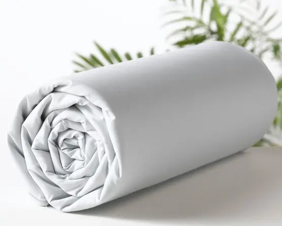 Drap housse percale pas cher 160x200cm Gris clair Bon Plan