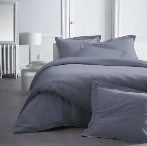 Housse de couette Unie Gris Foncé 220x240 cm en Percale Réduction