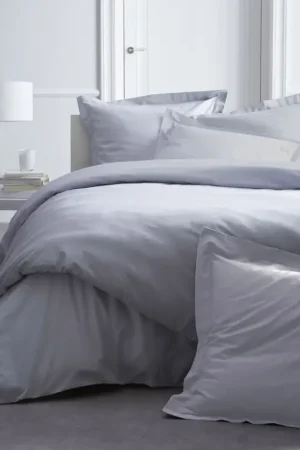 Housse de couette percale pas cher 240x260 gris clair Commande En Gros