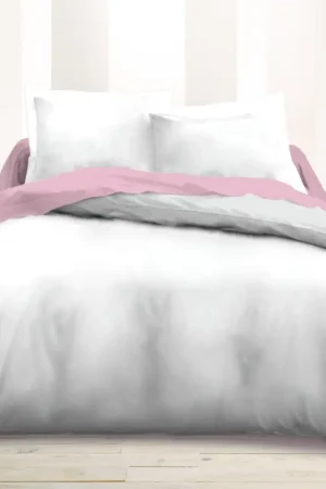 Housse de couette unie Blanche 240x260 cm 100 % coton Commander Maintenant