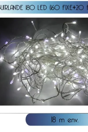 Bon Marché Guirlande lumineuse extérieur 180 LED Blanche Flash