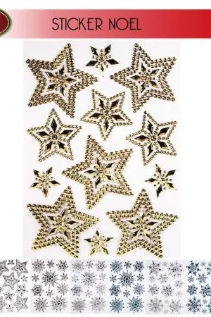 Dernière Chance Sticker de Noel Etoiles Flocons pour Vitrine