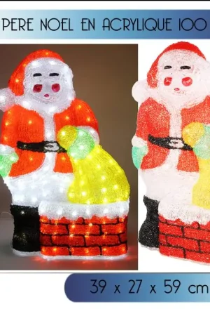 Seulement Aujourd'hui Pere Noel Noel lumineux en acrylique 100 LED pour décoration Extérieur