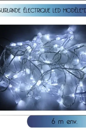 Guirlande lumineuse 40 LED Blanche avec Diamant Expédié Aujourd'hui