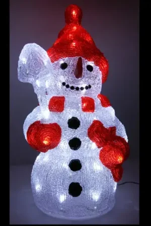 Nouvel Arrivage Bonhomme de neige lumineux en acrylique 56 LED pour décoration Extérieur