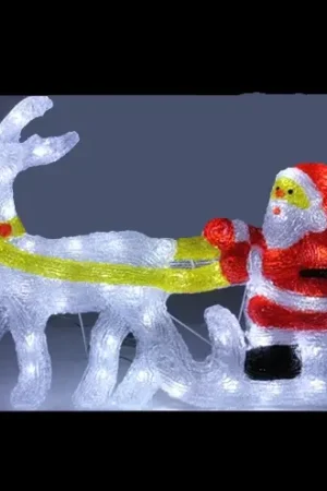 Pere Noel et Renne Lumineux en Acrylique 48 LED Nouveauté
