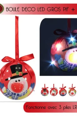 Boule de noel lumineuse à LED Gros Pif Réduction
