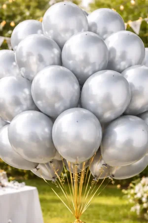 Ballon gonflable nacré Argent 36cm x 50 pièces Quantité Limitée