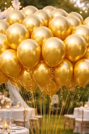 Ballon de baudruche nacré Or 36cm x 50 pièces Commande En Gros