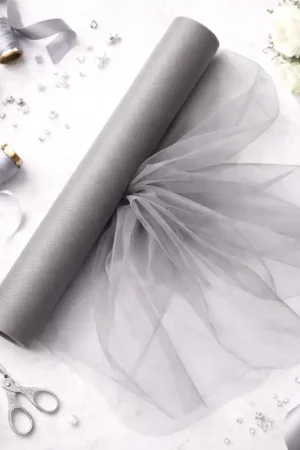 Rouleau de tulle Gris 9 mètres x 50 cm Jusqu'à Épuisement Des Stocks