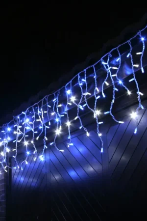 Nouvel Arrivage Guirlande stalactite de Noel extérieur 20m 480 LED Blanc et Bleu