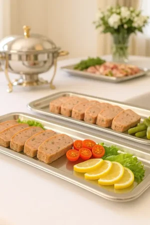 Plateau de terrine réutilisable en plastique Argent x 3 pièces Produit De Marque