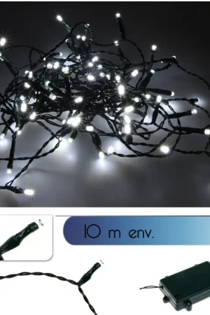 Remise Guirlande lumineuse pile extérieur 100 LED Blanc