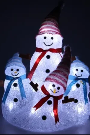 Meilleur Prix Bonhomme de neige lumineux acrylique x 4 pièces