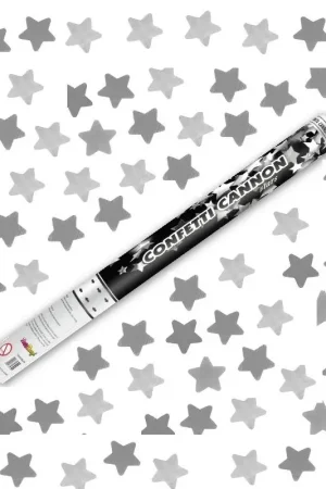 Canon à confettis Etoile Argent 60 cm Offre Limitée