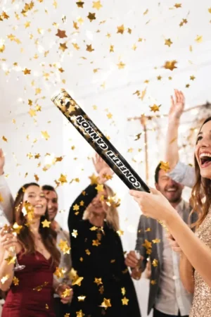 Canon à confettis Etoile Or 80 cm Retour Gratuit
