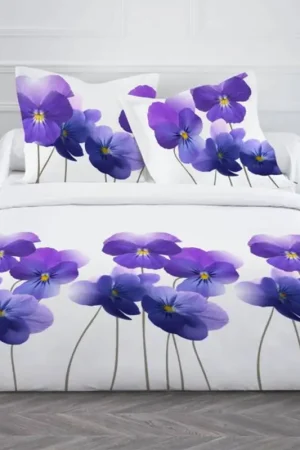 Parure housse de couette 220x240cm Pensée Soldes