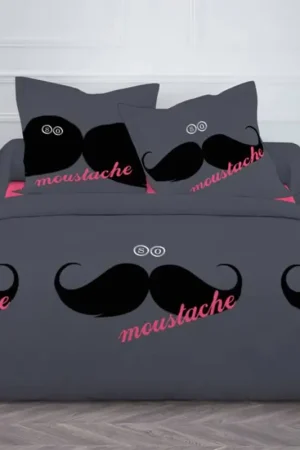Parure housse de couette Original Moustache 220x240cm Achat Immédiat