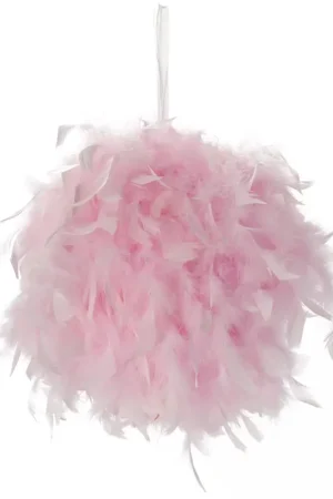 Boule Plume Rose 20 cm Certifié