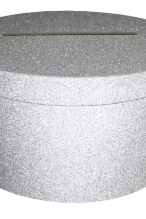 Dernier Modèle Urne mariage ronde pailletée Argent