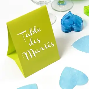 Marque table mariage en carton Vert anis x 6 pièces Bon Marché