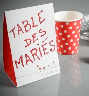 Expédition Rapide Marque table mariage Vive les mariés x 6 pièces