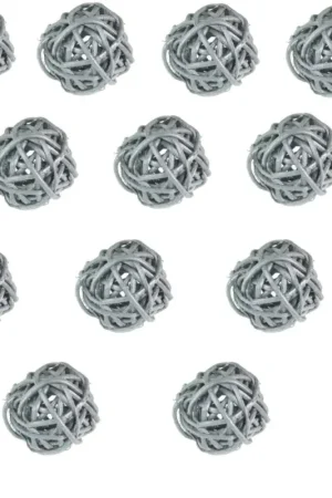 Bon Marché Boule en rotin Argent 3cm x 12 pièces