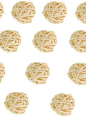 Boule en rotin Naturel 3cm x 6 pièces Expédition Rapide