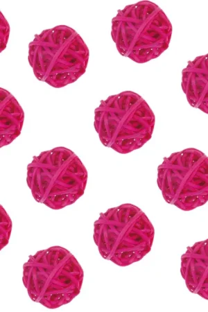 Top Vente Boule en rotin Fuchsia 3cm x 12 pièces