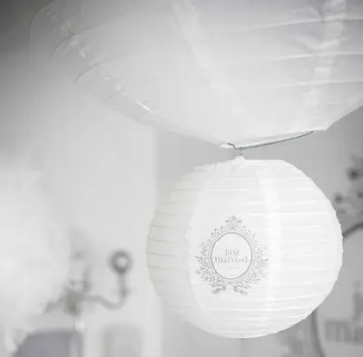 Boule lanterne en papier Just Married 20cm x 2 pièces Achat Immédiat