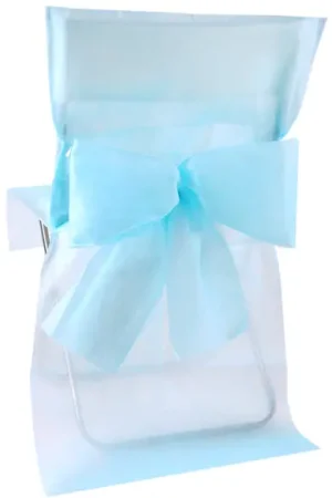Housse de chaise mariage Bleu ciel avec noeud X10 Marque